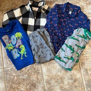 The Children's Place Blue and Gray Dinosaur Pajama Set